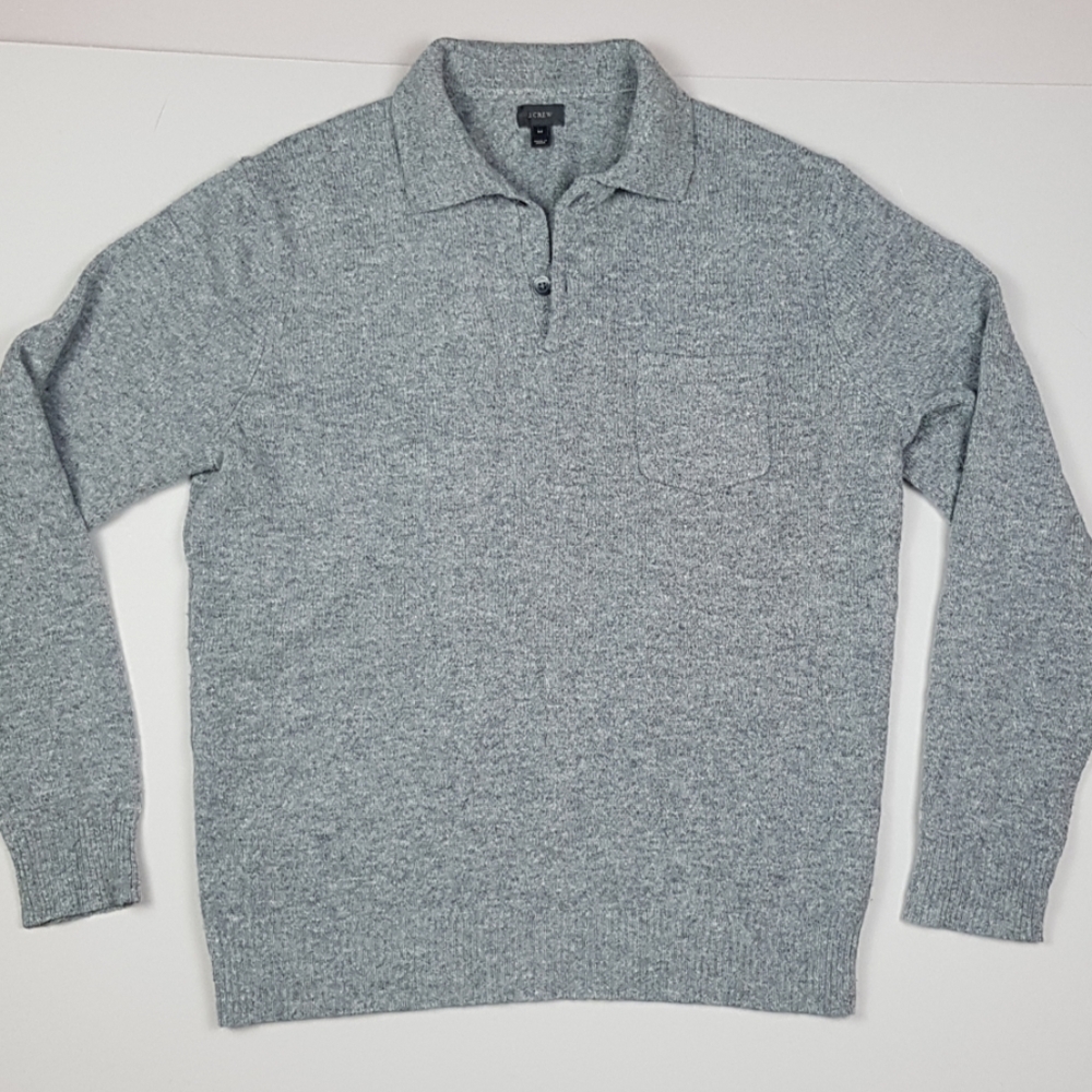 Jcrew luxury 100% lambswool mens grey sweater M